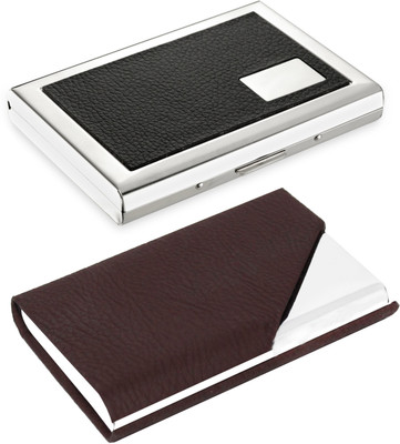 

Flipkart SmartBuy Combo of 1 New Pocket Sized Metal Professional Black ATM card holder Special Edition & 1 Divine Splendid ATM / ID / DEBIT / CREDIT / VISITNG 10 Card Holder(Set of 2, Multicolor)