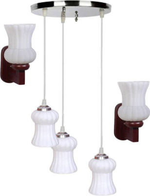 AFAST Pandent Three Hanging Ceiling Lamp Como With Two Matching Wall Lamp Of Colorful & Decorative Glass Shade-Do72 Pendant Lamp Ceiling Lamp(Multicolor)