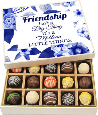 

Chocholik Friendship Gift - Friendship Isn't a Big Thing - Dark, Milk, White Chocolate - 20pc Truffles(300 g)