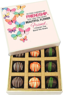 

Chocholik Friendship Gift - You Are the Most Beautiful Flower - Dark, Milk, White Chocolate - 9pc Truffles(135 g)