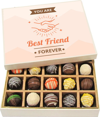 

Chocholik Friendship Gift - You Are Best Friends Forever - Dark, Milk, White Chocolate - 20pc Truffles(300 g)