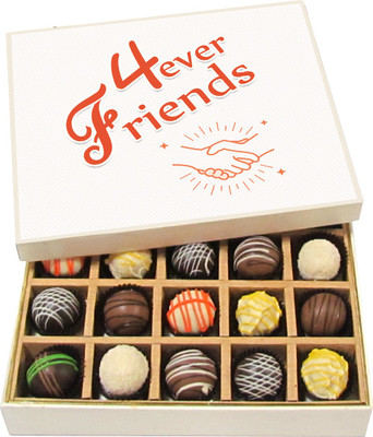 

Chocholik Friendship Gift - 4ever Friends - Dark, Milk, White Chocolate - 20pc Truffles(300 g)