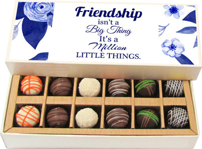

Chocholik Friendship Gift - Friendship Isn't a Big Thing - Dark, Milk, White Chocolate - 12pc Truffles(180 g)