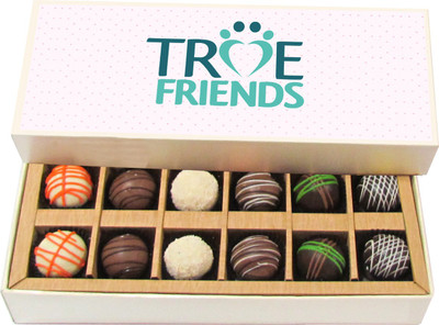 

Chocholik Friendship Gift-True Friends - Dark, Milk, White Chocolate Truffles - 12pc Truffles(180 g)