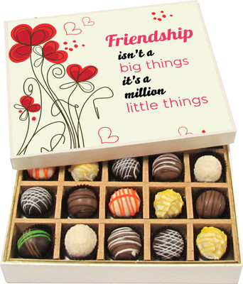 

Chocholik Friendship Gift - Friendship a Million Little Things - Dark, Milk, White Chocolate - 20pc Truffles(300 g)
