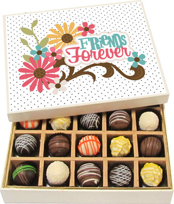 

Chocholik Friendship Gift - Friend Forever - Dark, Milk, White Chocolate - 20pc Truffles(300 g)