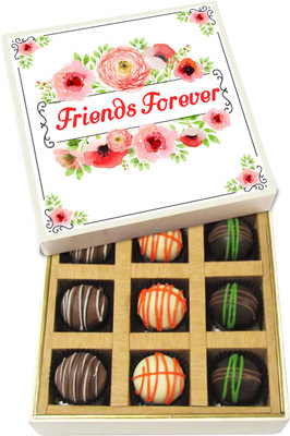 

Chocholik Friendship Gift - Friend Forever - Dark, Milk, White Chocolate - 9pc Truffles(135 g)