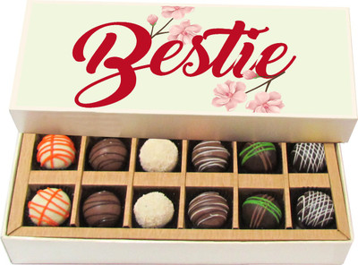 

Chocholik Friendship Gift - Bestie - Dark, Milk, White Chocolate - 12pc Truffles(180 g)