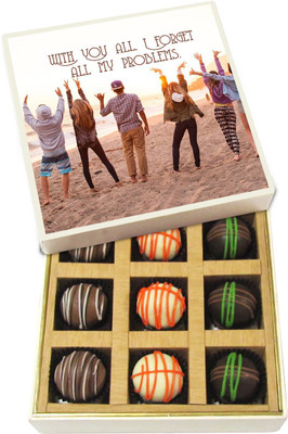 

Chocholik Friendship Gift - With You All I Forget All My Problem - Dark, Milk, White Chocolate - 9pc Truffles(135 g)