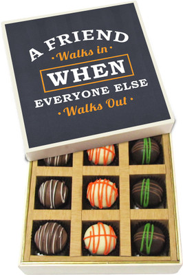 

Chocholik Friendship Gift - Friend Is Everything - Dark, Milk, White Chocolate - 9pc Truffles(135 g)