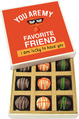 

Chocholik Friendship Gift - You Are My Favorite Friend - Dark, Milk, White Chocolate - 9pc Truffles(135 g)
