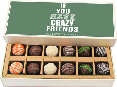 

Chocholik Friendship Gift - Crazy Friends - Dark, Milk, White Chocolate - 12pc Truffles(180 g)
