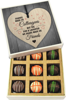 

Chocholik Friendship Gift - Fun and Laughter Made Us Friends - Dark, Milk, White Chocolate - 9pc Truffles(135 g)