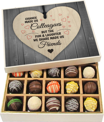 

Chocholik Friendship Gift - Fun and Laughter Made Us Friends - Dark, Milk, White Chocolate - 20pc Truffles(300 g)