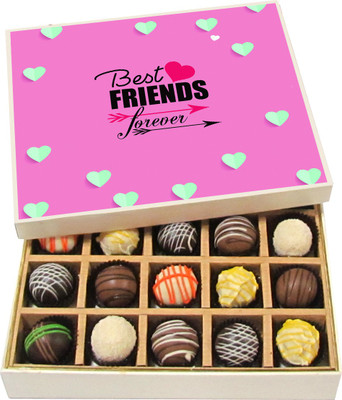 

Chocholik Friendship Gift - Best Friends Forever - Dark, Milk, White Chocolate - 20pc Truffles(300 g)