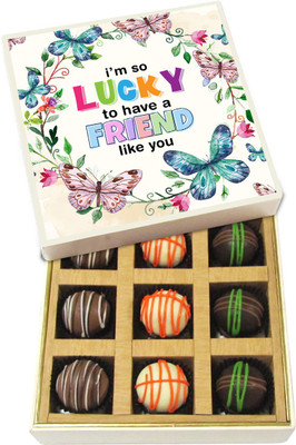 

Chocholik Friendship Gift - I'm So Lucky to Have a Friend Like You - Dark, Milk, White Chocolate - 9pc Truffles(135 g)
