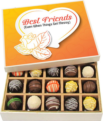 

Chocholik Friendship Gift - Best Friends - Dark, Milk, White Chocolate - 20pc Truffles(300 g)