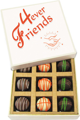 

Chocholik Friendship Gift - 4ever Friends - Dark, Milk, White Chocolate - 9pc Truffles(135 g)
