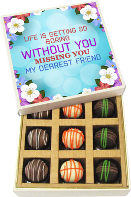 

Chocholik Friendship Gift - Life Is Getting So Boring - Dark, Milk, White Chocolate - 9pc Truffles(135 g)