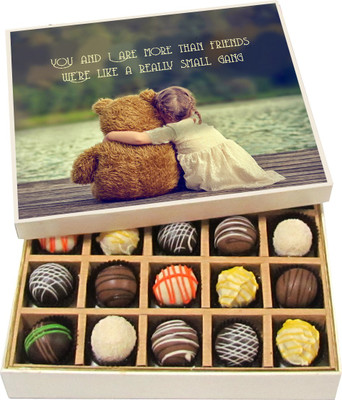 

Chocholik Friendship Gift - We Are Really Small Gang - Dark, Milk, White Chocolate - 20pc Truffles(300 g)