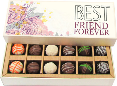 

Chocholik Friendship Gift - BFF - Dark, Milk, White Chocolate - 12pc Truffles(180 g)