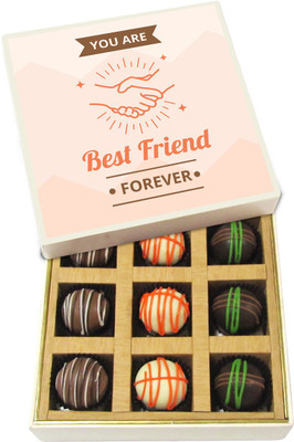 

Chocholik Friendship Gift - You Are Best Friends Forever - Dark, Milk, White Chocolate - 9pc Truffles(135 g)