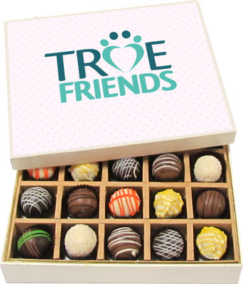 

Chocholik Friendship Gift - True Friends - Dark, Milk, White Chocolate - 20pc Truffles(300 g)