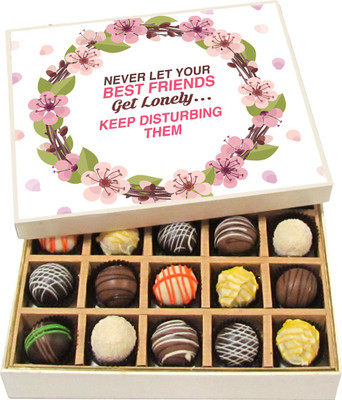 

Chocholik Friendship Gift - Never Let Your Best Friend Get Lonely - Dark, Milk, White Chocolate - 20pc Truffles(300 g)