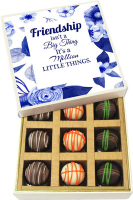 

Chocholik Friendship Gift - Friendship Isn't a Big Thing - Dark, Milk, White Chocolate - 9pc Truffles(135 g)