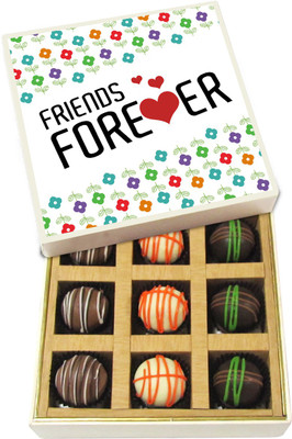 

Chocholik Friendship Gift - Friend Forever in Heart - Dark, Milk, White Chocolate - 9pc Truffles(135 g)