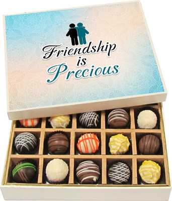 

Chocholik Friendship Gift - Friendship Is Precious - Dark, Milk, White Chocolate - 20pc Truffles(300 g)