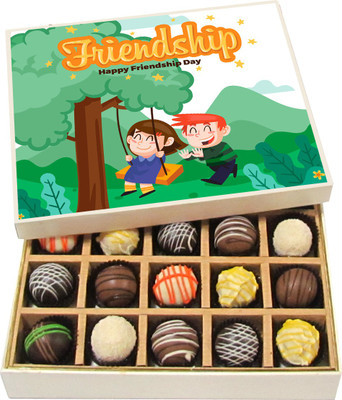 

Chocholik Friendship Gift - Friendship Day - Dark, Milk, White Chocolate - 20pc Truffles(300 g)