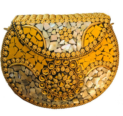 

Craftbazaar Party Yellow Clutch