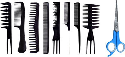

Confidence 9 Pcs Salon Hair Styling Comb Set With Scissor(Set of 9)