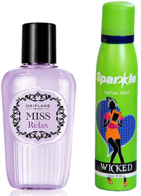 

Oriflame Sweden Miss Relax Fragrance Mist - 75ml Perfume - 75 ml (For Women) With one sparkle perfume spray 150 ml(Set of 2)