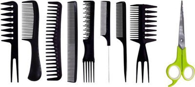

Confidence Professional Parlor And Salon Use 9 Pcs Hair Comb Set With Scissor(Set of 9)