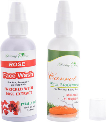 

Glowing Buzz Rose Face Wash and Carrot Moisturiser(Set of 1)