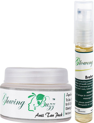 

Glowing Buzz Combo of Natural Anti Tan Pack for Face, Dark Under Arms and Hands and Brahmi Essential Oil(Set of 2)