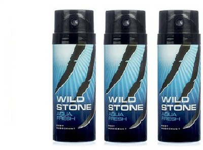 

Wild Stone aqua fresh Deodorant Spray - For Men(450 ml, Pack of 3)
