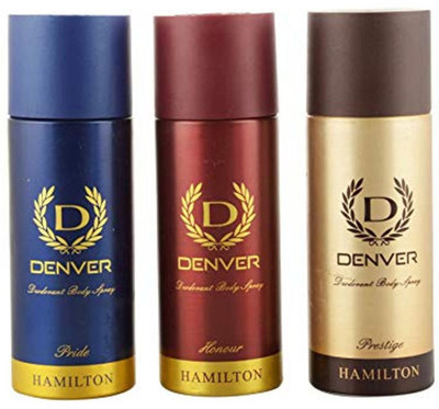 

Denver PRESTIGE WITH PRIDE & HONOUR Deodorant Spray - For Men(495 ml, Pack of 3)