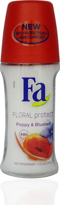 

Fa FLORAL PROTECT Poppy & Bluebell 48h Anti-Prespirant Roll on Deo 50 mL Deodorant Roll-on - For Men & Women(50 ml)