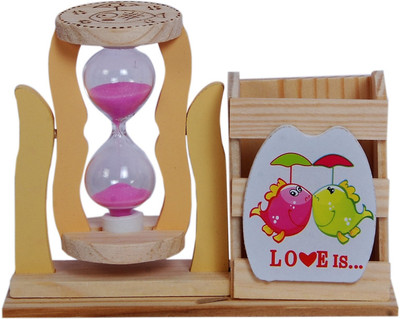 Sigaram 1 Compartments Wood, Glass Pen Stand(Multicolor)