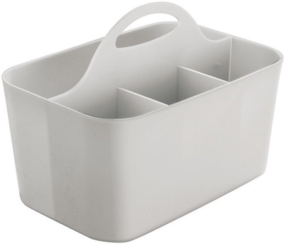 

Interdesign 4 Compartments Durable Plastic Clarity Bath Caddy Light Grey(Grey)