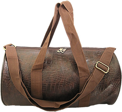 

Muccasacra Popular Crocodile Skin Finish Coffee Brown Duffel Gym Bag with 3 compartments Gym Bag(Brown)