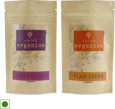 

Sorich Organics Chia Seeds, Brown Flax Seeds(400 g, Pack of 2)