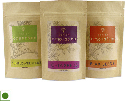 

Sorich Organics Brown Flax Seeds, Sunflower Seeds, Chia Seeds(600 g, Pack of 3)