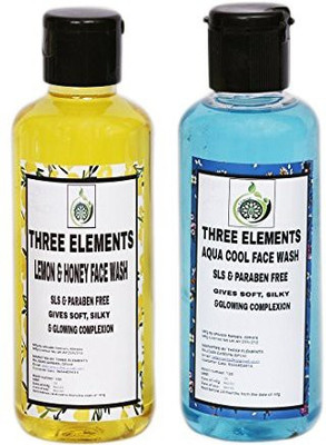 

Three Elements Face Wash SLS & Paraben Free - Special Offer Aqua Cool & Lemon Honey (Pack of 2)… Face Wash(5 ml)