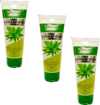 

Nature's Essence Purifying Neem & Aloevera Clears Skin.Prevent Pimples (Pack Of 3) Face Wash(65 ml)