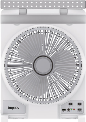 

Impex Solar Rechargeable Fan (BREEZE D4) with 36 PCS LED Light 3 Speed Mode 3 Blade Table Fan(White, Pack of 1)