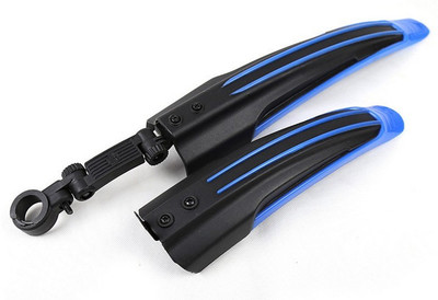 

fastped Outdoor Cycling 26" Bike Mountain MTB Road Bicycle Protector Front & Rear Splash Tire Fenders Mudguard, Set - 12 (Colors - Black+blue) Clip-on Front & Rear Fender(Blue)